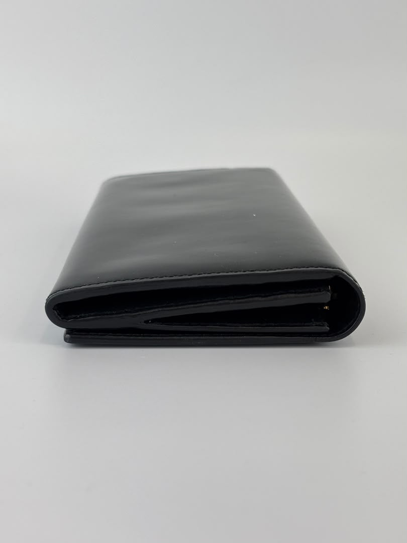 Belle de Jour Patent Leather Long Wallet Black