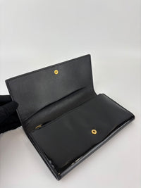 Belle de Jour Patent Leather Long Wallet Black