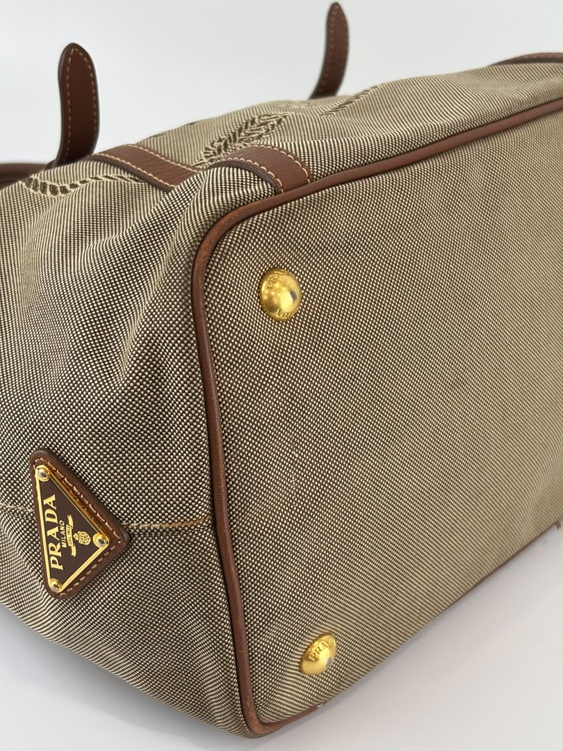 Jacquard 2-Way Canvas Tote Bag