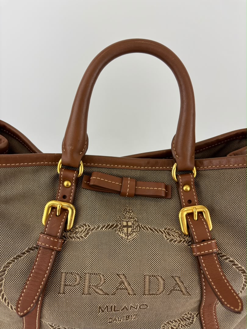 Jacquard 2-Way Canvas Tote Bag