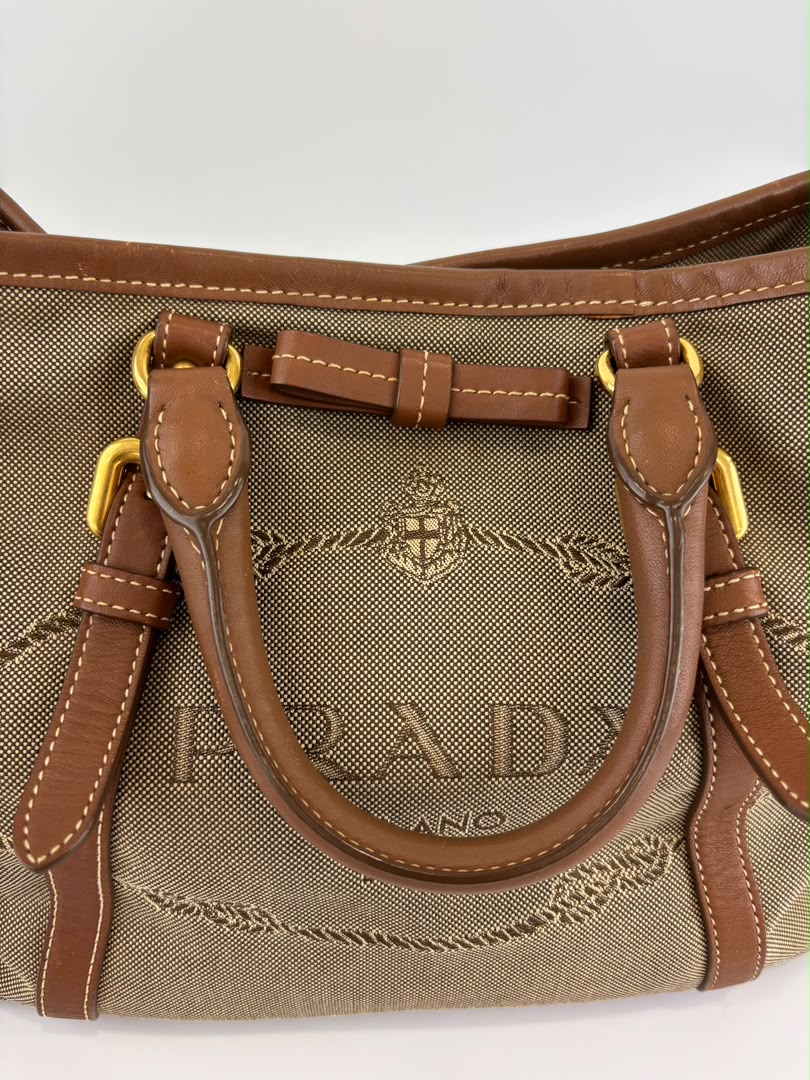 Jacquard 2-Way Canvas Tote Bag