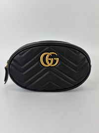 GG Marmont Matelasse Belt Bag Black GHW