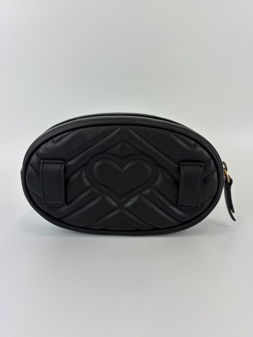 GG Marmont Matelasse Belt Bag Black GHW