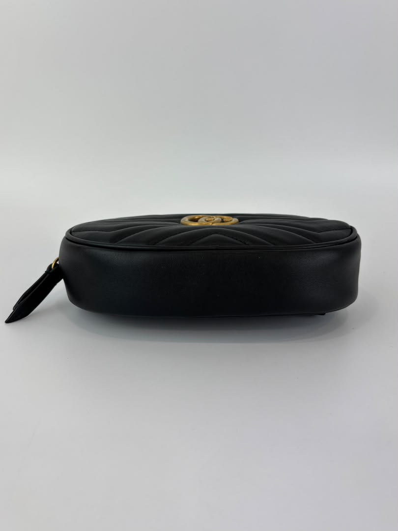 GG Marmont Matelasse Belt Bag Black GHW