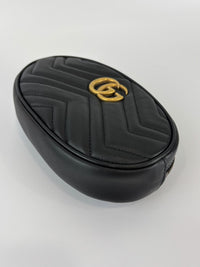 GG Marmont Matelasse Belt Bag Black GHW