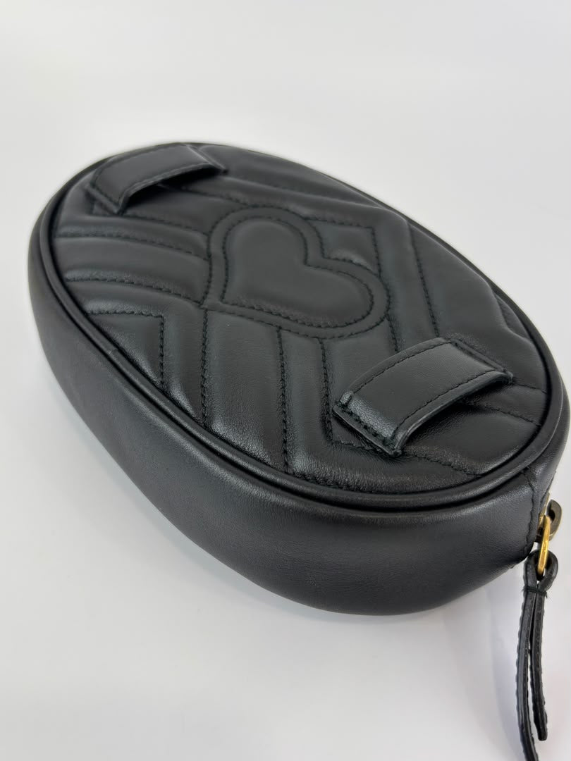 GG Marmont Matelasse Belt Bag Black GHW