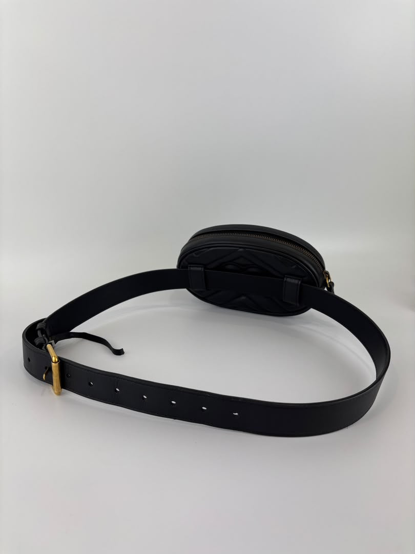 GG Marmont Matelasse Belt Bag Black GHW