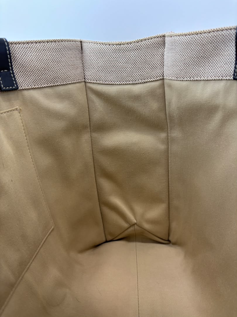 Woody Large Linen Tote Bag Beige/Black