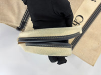 Woody Large Linen Tote Bag Beige/Black