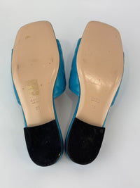 Nappa Matelasse GG Marmont Flat Slide Sandals Light Blue