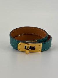 Kelly Double Tour Bracelet in Malachite Swift GHW