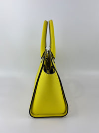 Selma Medium Satchel Neon Yellow Saffiano Leather