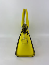 Selma Medium Satchel Neon Yellow Saffiano Leather