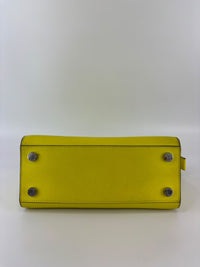 Selma Medium Satchel Neon Yellow Saffiano Leather