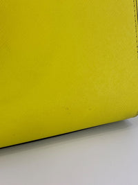 Selma Medium Satchel Neon Yellow Saffiano Leather