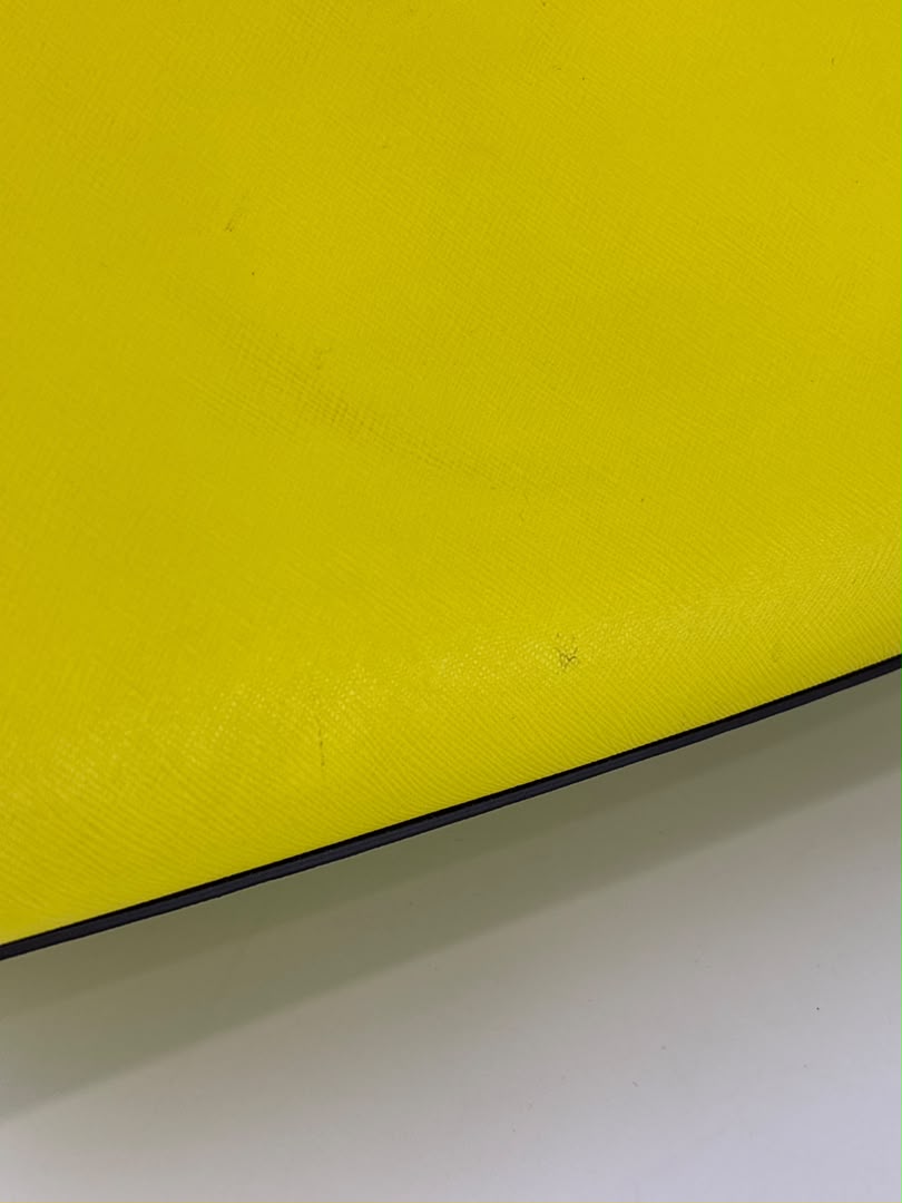 Selma Medium Satchel Neon Yellow Saffiano Leather