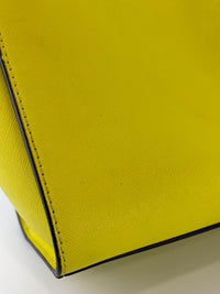 Selma Medium Satchel Neon Yellow Saffiano Leather