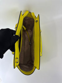 Selma Medium Satchel Neon Yellow Saffiano Leather