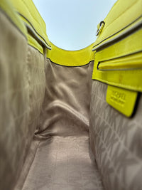 Selma Medium Satchel Neon Yellow Saffiano Leather