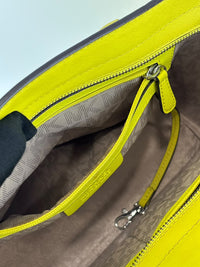 Selma Medium Satchel Neon Yellow Saffiano Leather