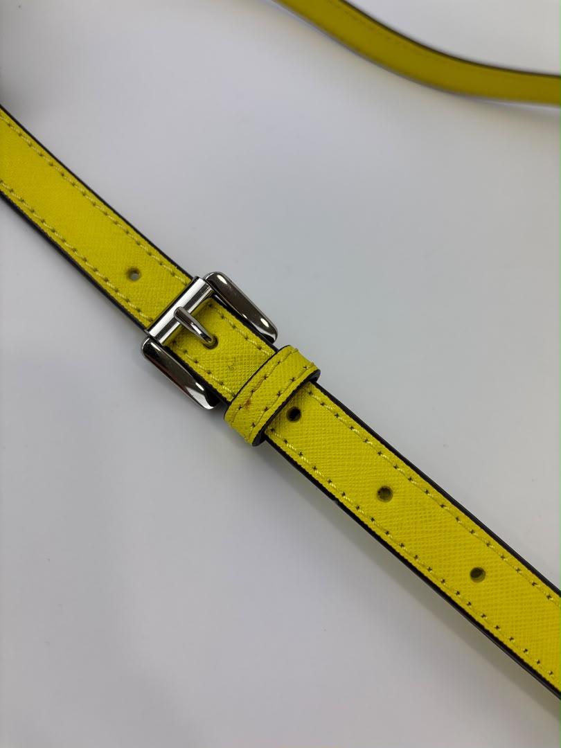 Selma Medium Satchel Neon Yellow Saffiano Leather