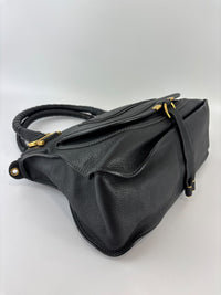 Medium Marcie Satchel Black Grained Leather