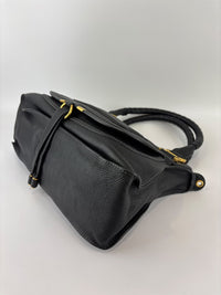 Medium Marcie Satchel Black Grained Leather