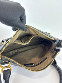 Medium Marcie Satchel Black Grained Leather