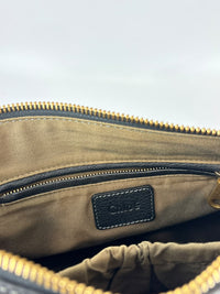 Medium Marcie Satchel Black Grained Leather