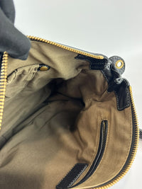 Medium Marcie Satchel Black Grained Leather