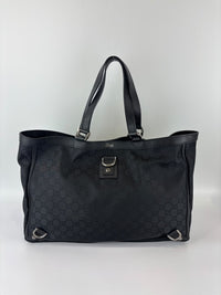 293580 Abbey Large D-Ring Tote GG Canvas Black