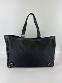 293580 Abbey Large D-Ring Tote GG Canvas Black