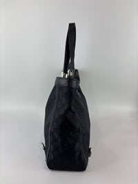 293580 Abbey Large D-Ring Tote GG Canvas Black