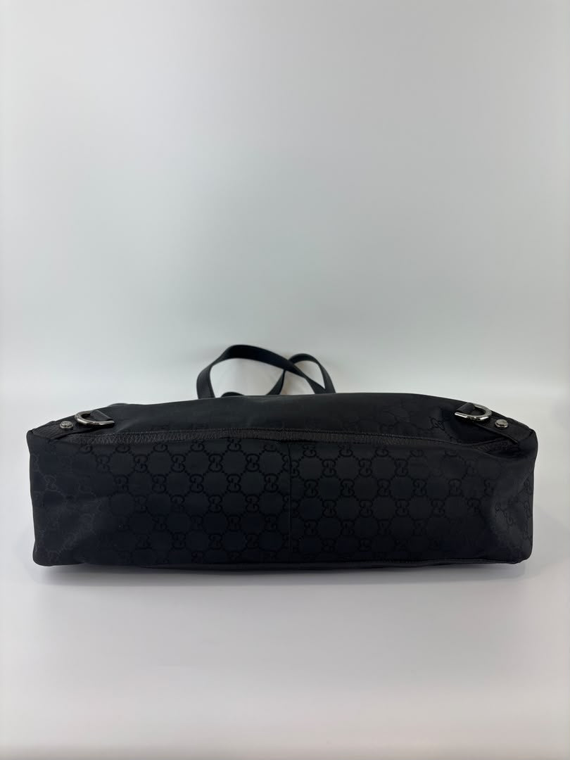 293580 Abbey Large D-Ring Tote GG Canvas Black