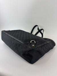 293580 Abbey Large D-Ring Tote GG Canvas Black