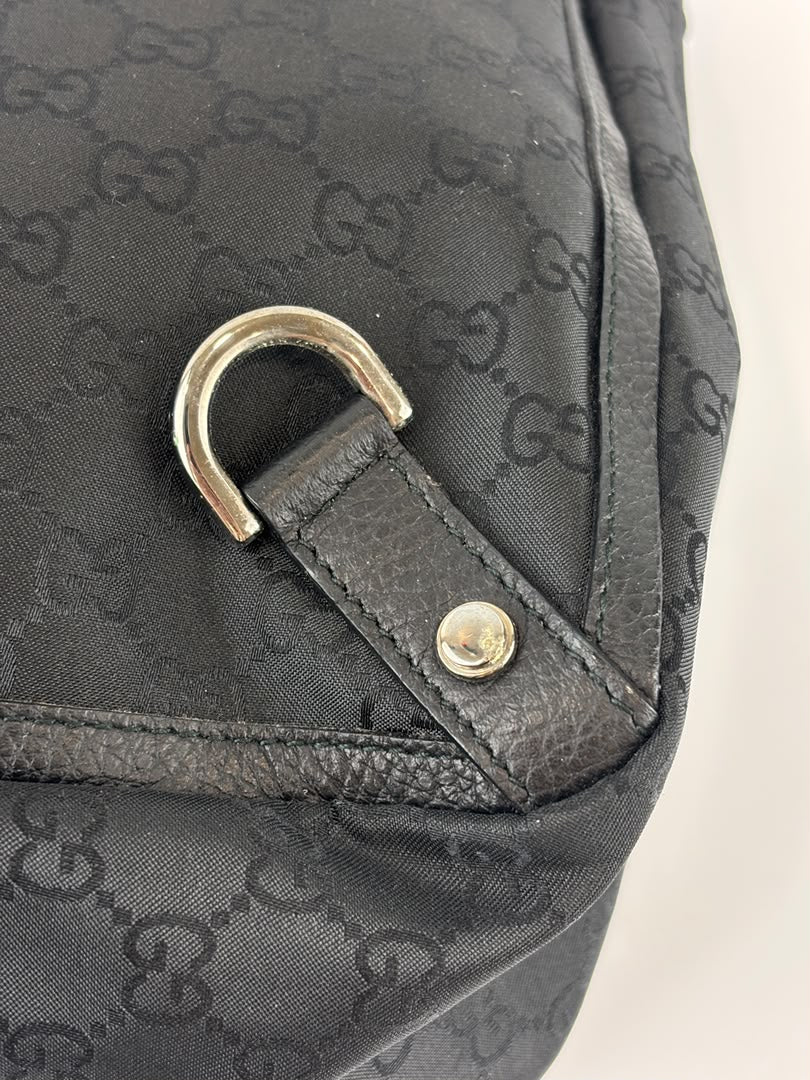293580 Abbey Large D-Ring Tote GG Canvas Black