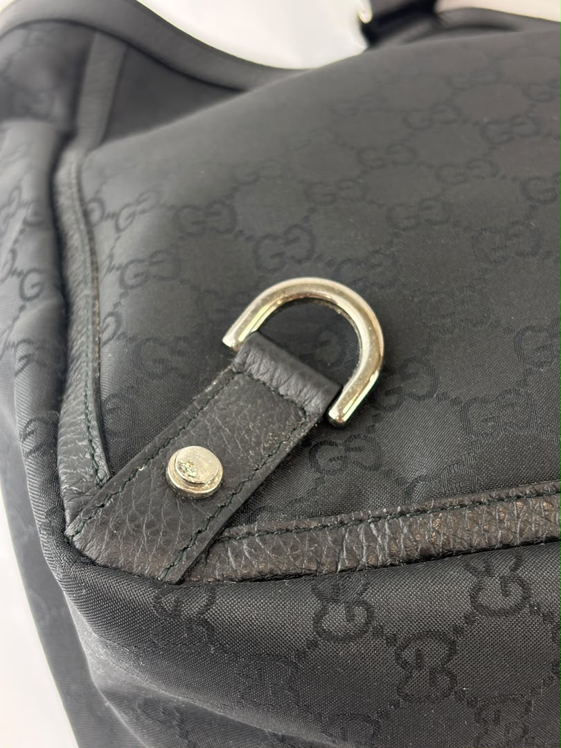293580 Abbey Large D-Ring Tote GG Canvas Black