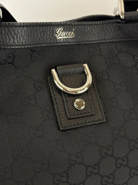 293580 Abbey Large D-Ring Tote GG Canvas Black