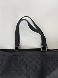 293580 Abbey Large D-Ring Tote GG Canvas Black
