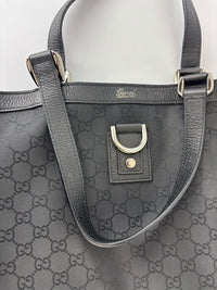 293580 Abbey Large D-Ring Tote GG Canvas Black