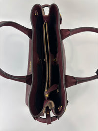 Medium Banner Tote Burgundy Pebbled Leather House Check