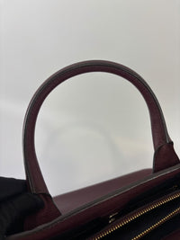 Medium Banner Tote Burgundy Pebbled Leather House Check