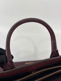 Medium Banner Tote Burgundy Pebbled Leather House Check