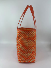 1BG552 Re-Nylon Saffiano Triangolo Symbole Shopping Tote Orange