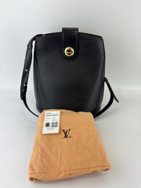Vintage Cluny Bucket Bag Black Epi Leather
