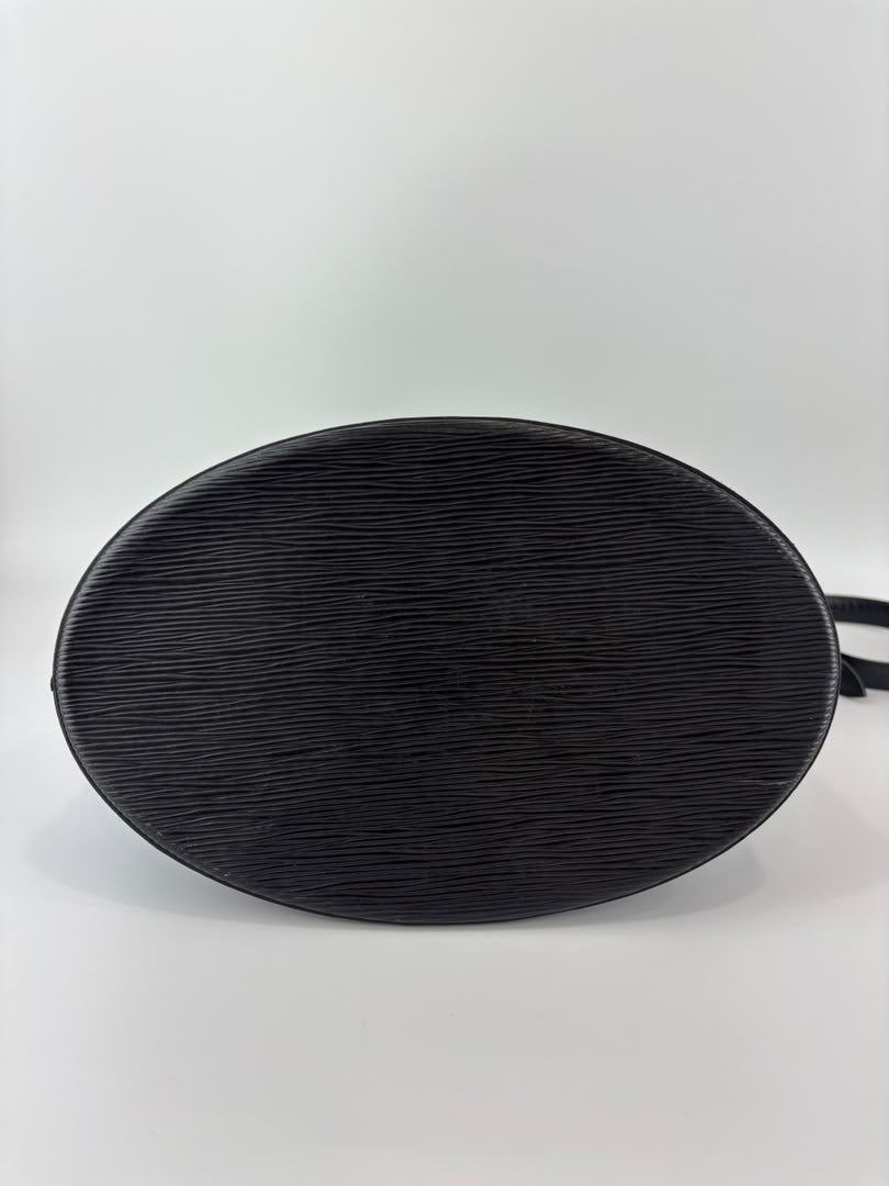 Vintage Cluny Bucket Bag Black Epi Leather