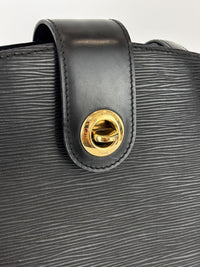 Vintage Cluny Bucket Bag Black Epi Leather