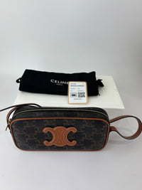 Triomphe Canvas Mini Camera Shoulder Bag Tan