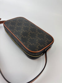 Triomphe Canvas Mini Camera Shoulder Bag Tan