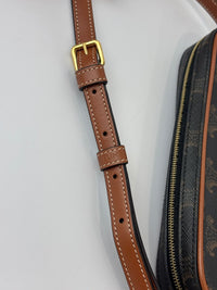 Triomphe Canvas Mini Camera Shoulder Bag Tan